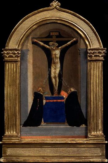 Saint Peter and Saint Thomas of Aquino by the Cross by 
																			Fra Angelico