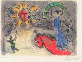 Soleil au cheval rouge by 
																			Marc Chagall
