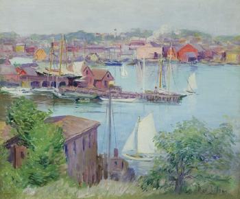 Summer day, Gloucester harbor by 
																	Alice Judson
