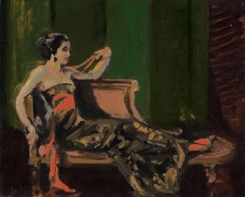 Seated woman by 
																			Dewitt Lockman