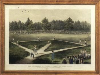 Baseball game by 
																	 Currier and Ives