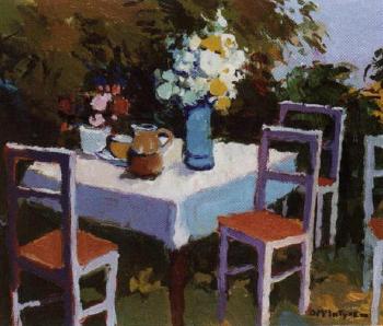 Table in the garden by 
																	Donald McIntyre
