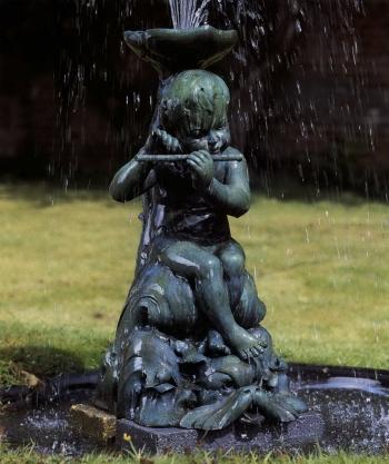 Fountain figure of young boy by 
																	Alexander Rhind