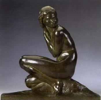 Naked kneeling woman by 
																	 Ortis