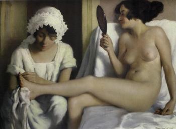 In the boudoir by 
																	Karoly Teuchert