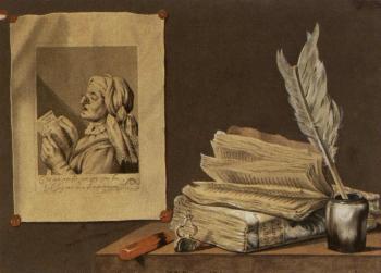 Pair of vanitas still lifes by 
																	Jean Baptiste Dusillion