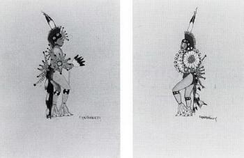 Ceremonial dancers by 
																	Carl Sweezy