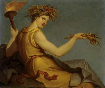 Allegory of the four seasons by 
																			Hyacinthe Collin de Vermont