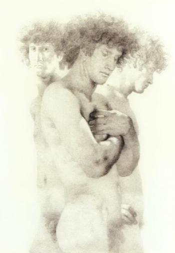 View of male nudes by 
																	Robert Crowl