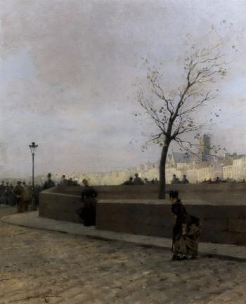 Saint Gervais vu du quai a Paris by 
																	Gustave Maincent