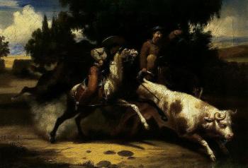 Bull scenes by 
																			Juan Urruchi