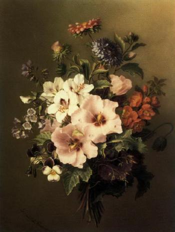 Flowers from the meadow by 
																			Ange Louis Guillaume Lesourd-Beauregard