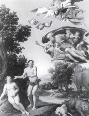 Rebuke of Adam and Eve by 
																			 Domenichino
