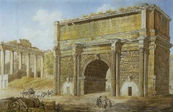Arch of Constantine, Rome. Arch of Septimus severus by 
																			Franz Kaisermann