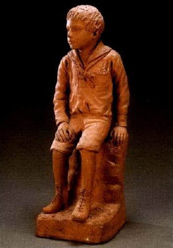 Seated boy in sailor's smock by 
																	Henry Bain-Smith
