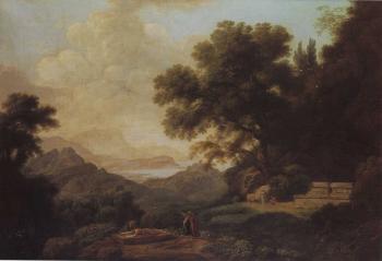 Vue du tombeau de Jacques Rousseau a Ermenonville. Paysage classique by 
																			Pierre Henri de Valenciennes