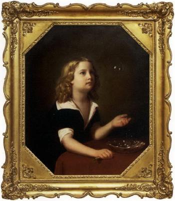 Boy with soap bubbles by 
																	Uno Troili