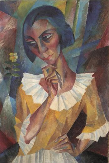 Girl with a flower by 
																	Adolf de Haer