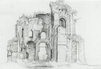 Minerva Temple ruins in Rome by 
																	Anton Hallmann
