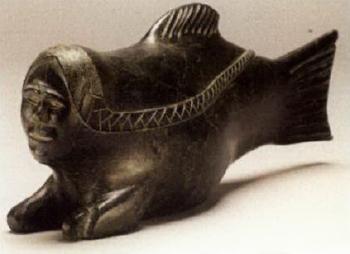 Sedna with truncated hands as the Inuit myth depicts by 
																	Peggy Ekagina