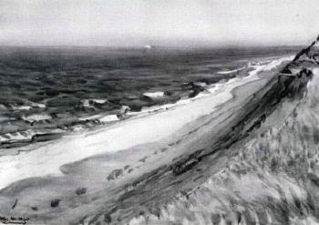 Coastal scene with sand dunes by 
																	Dodge Macknight