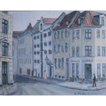 A quiet city street by 
																	Carl Falbe-Hansen