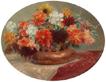 Still life with flowers by 
																	Heinrich Rauchinger