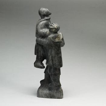 Man carrying his reluctant wife by 
																	Josiah Nuilaalik