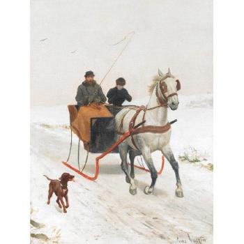 Winter sleigh ride by 
																	Jules Antoine Voirin