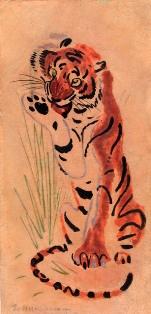 Tiger grooming by 
																	Georgi Nikolski