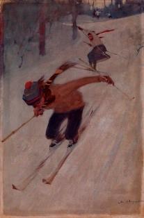 Skiers by 
																	Vasili Semonovich Svarog