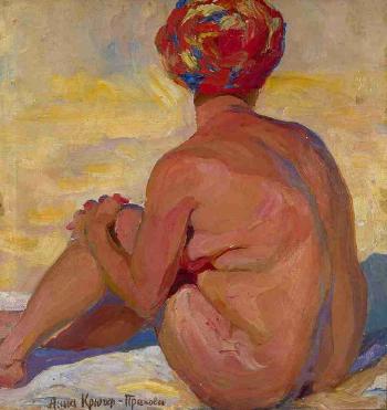 Nude wearing a head scarf by 
																	Anna Kruger-Prakhova