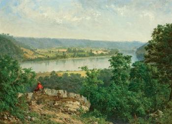 Hudson River view by 
																	Alexander H Wyant