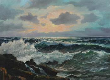 Rocky coastline at dawn by 
																	Alfred Gabali