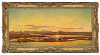 Sunset on the marshes by 
																	Henry Darvall