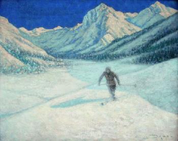 Sous le ciel d'Engadine - Le skieur by 
																	Georges Victor Laurent Dantu