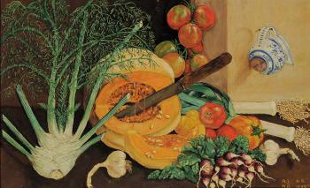 Natura morta con pomodori e zucche by 
																	Anna Aleksandrovna Svedomskaja