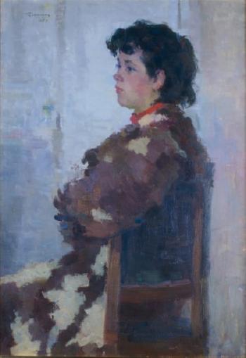 Jeune femme assise de profil by 
																	Grigori Izrailevich Tseitlin