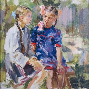 Les deux fillettes by 
																	Mikhail Jeleznof
