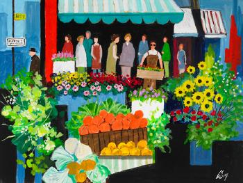 The flower market by 
																	Arthur Evoy