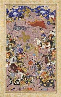 A Battle Between The Army Of Shah Isma'il And The Aq Qoyunlu by 
																	 Safavid School