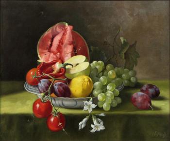 Still life with fruit by 
																	Jan Nagtegaal