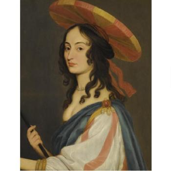 Self-portrait, Holding A Paint Brush by 
																	 Princess Louise Hollandine