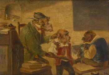 Les singes écoliers by 
																	Fritz Carpentero