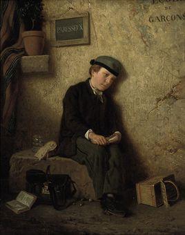 The lazy schoolboy by 
																	Emile Etienne Esbens