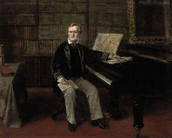 Richard Wagner composing at his piano by 
																	Rudolf Eichstaedt