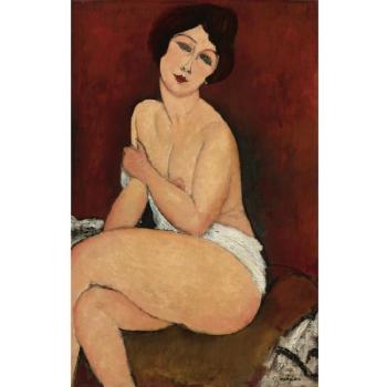 Nu Assis Sur Un Divan (La Belle Romaine) by 
																	Amedeo Modigliani