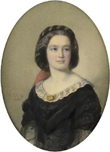 Bildnis einer junge Dame mit Haarkranz by 
																	Otto Patzig