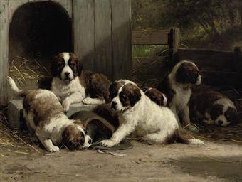 Saint-Bernard puppies by 
																	Otto Eerelman