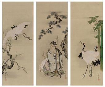 Jurojin and cranes by 
																	 Kano Seisen'in